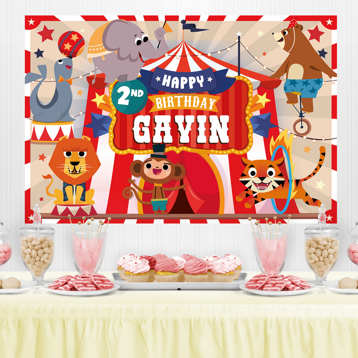 Circus Carnival Birthday Backdrop