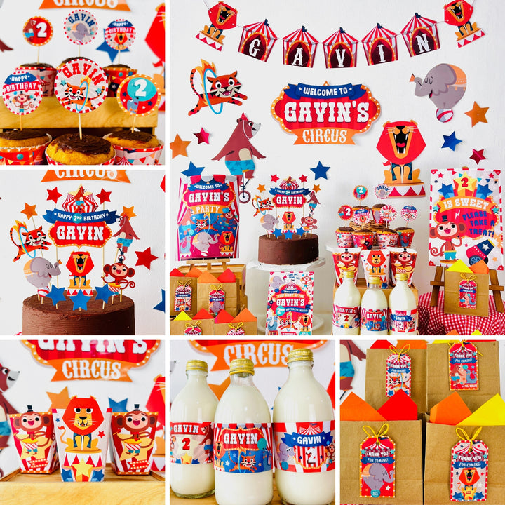 Circus Party Decoration Printable Kit | Birthday Carnival Bash Decor