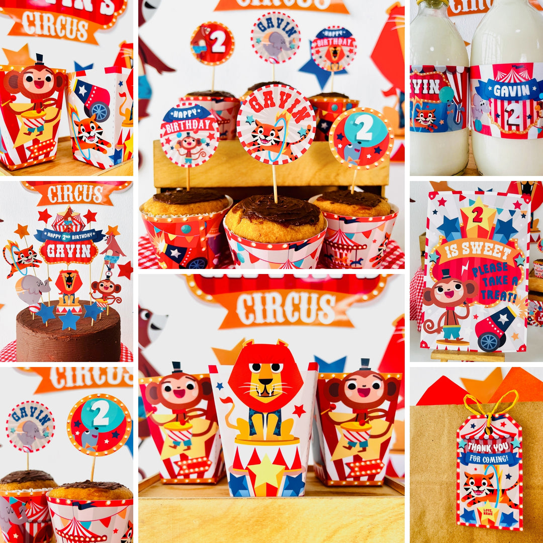 Circus Party Decoration Printable Kit | Birthday Carnival Bash Decor