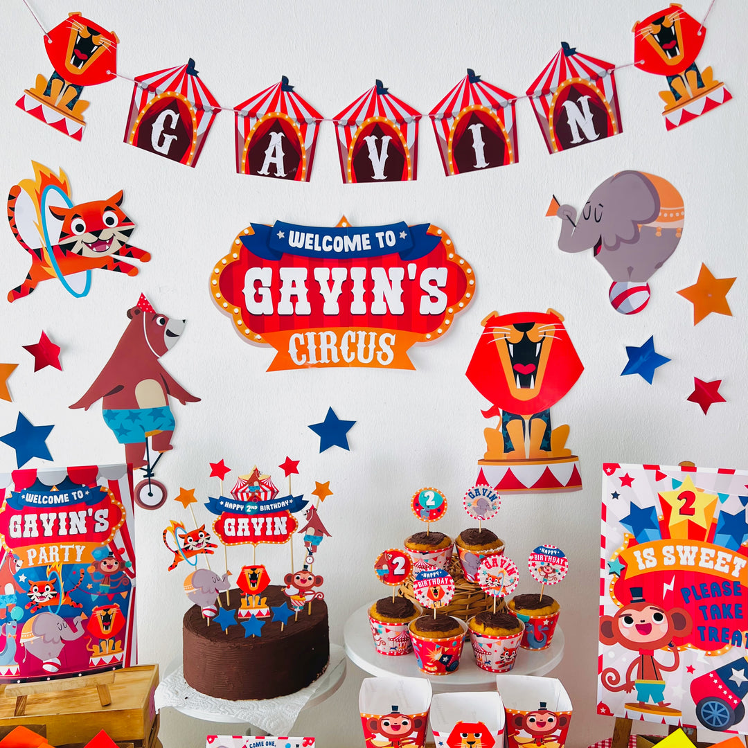 Circus Carnival Birthday Banner