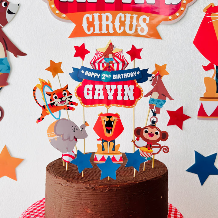 Circus Carnival Birthday Cake Topper