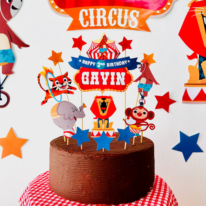 Circus Carnival Birthday Cake Topper