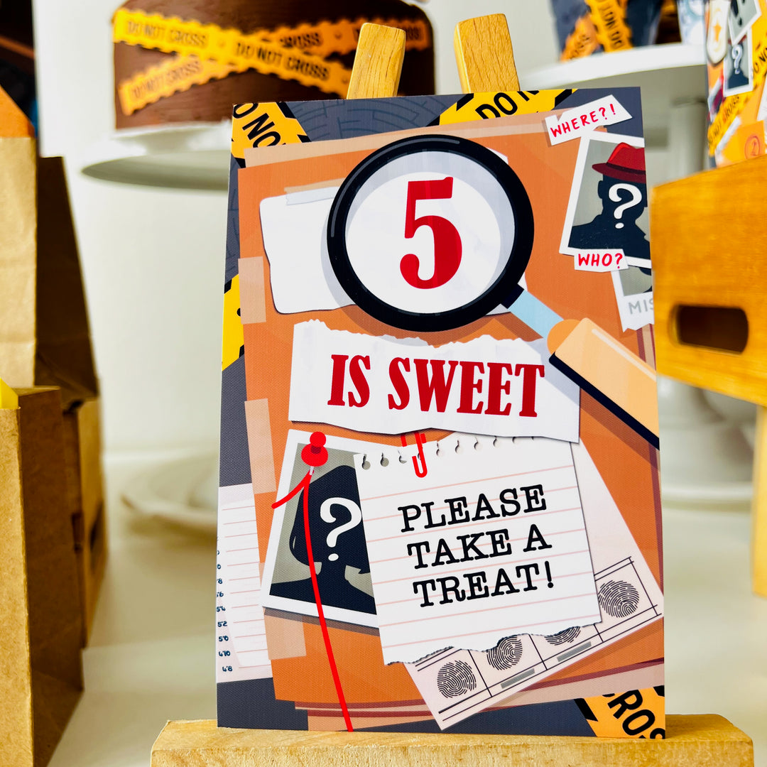 Detective Party Treats Sign, Spy Party, Secret Agent Party, Murder Mystery Party, Party Decoration