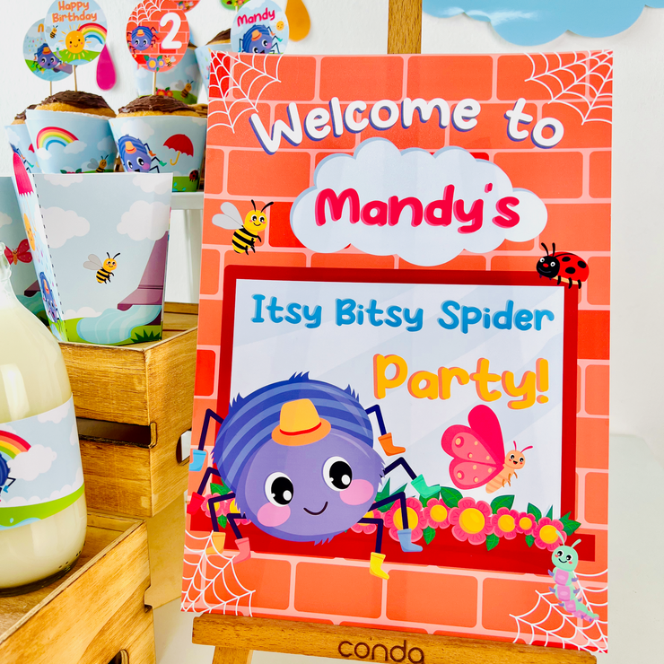 Incy Wincy Spider Party Welcome Sign