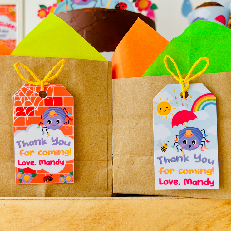 Incy Wincy Spider Gift Tags