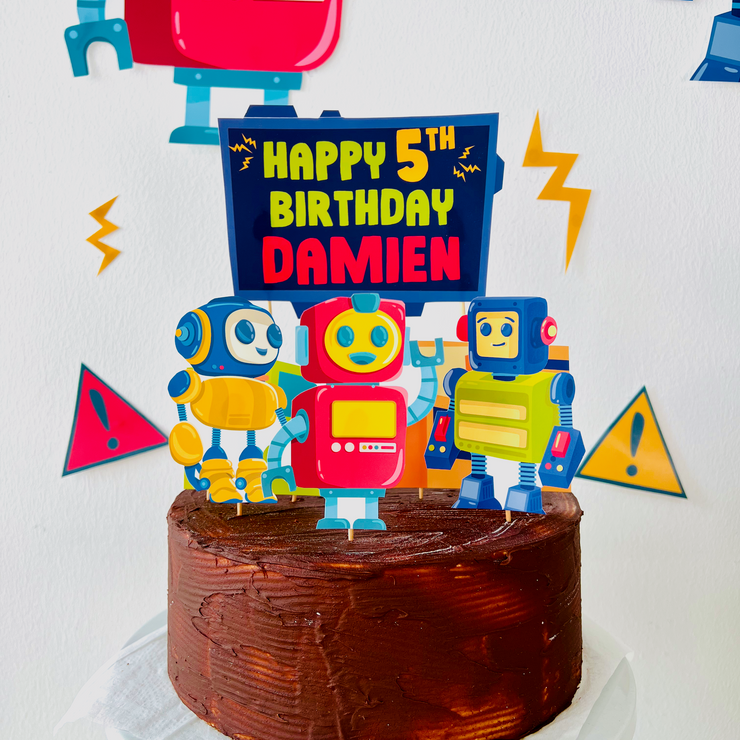 Robots and Science Cake Topper