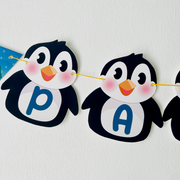 Penguin Wonderland Birthday Banner