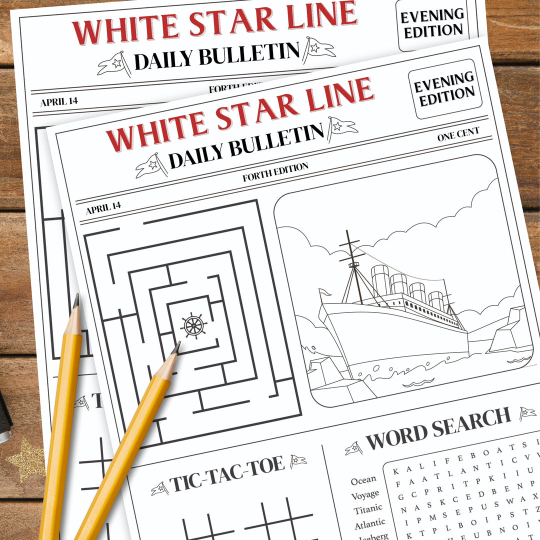 Titanic daily bulletin kids activity printable
