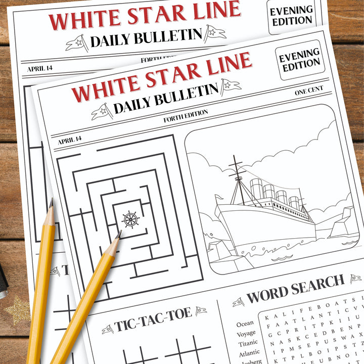 Titanic daily bulletin kids activity printable