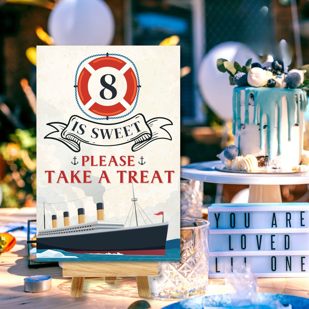 Titanic themed party dessert table sign printable