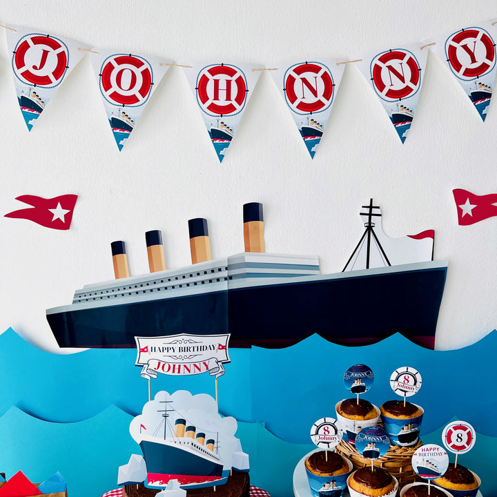 Titanic birthday banner printable party decoration