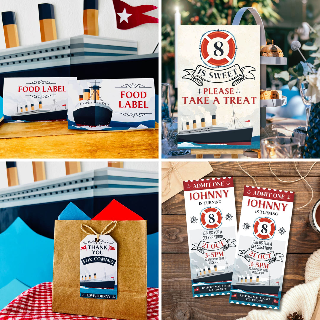 Titanic party decorations printable bundle nautical theme