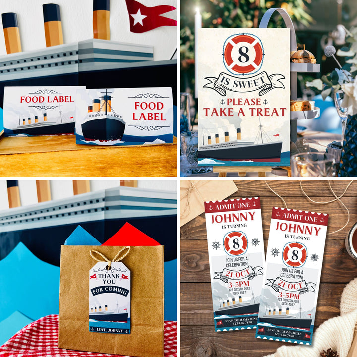 Titanic party decorations printable bundle nautical theme