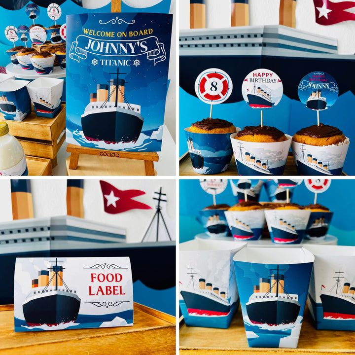 Titanic birthday party decor bundle printable kit