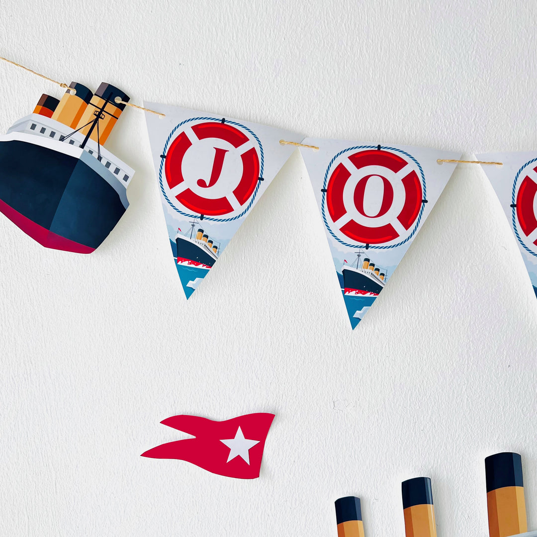 Titanic themed banner nautical birthday party decor