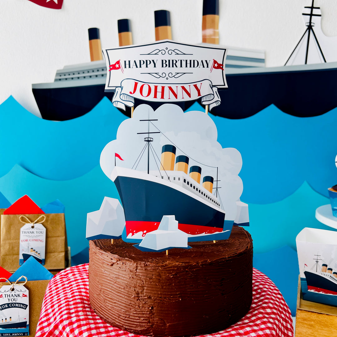 Titanic ship birthday cake topper printable
