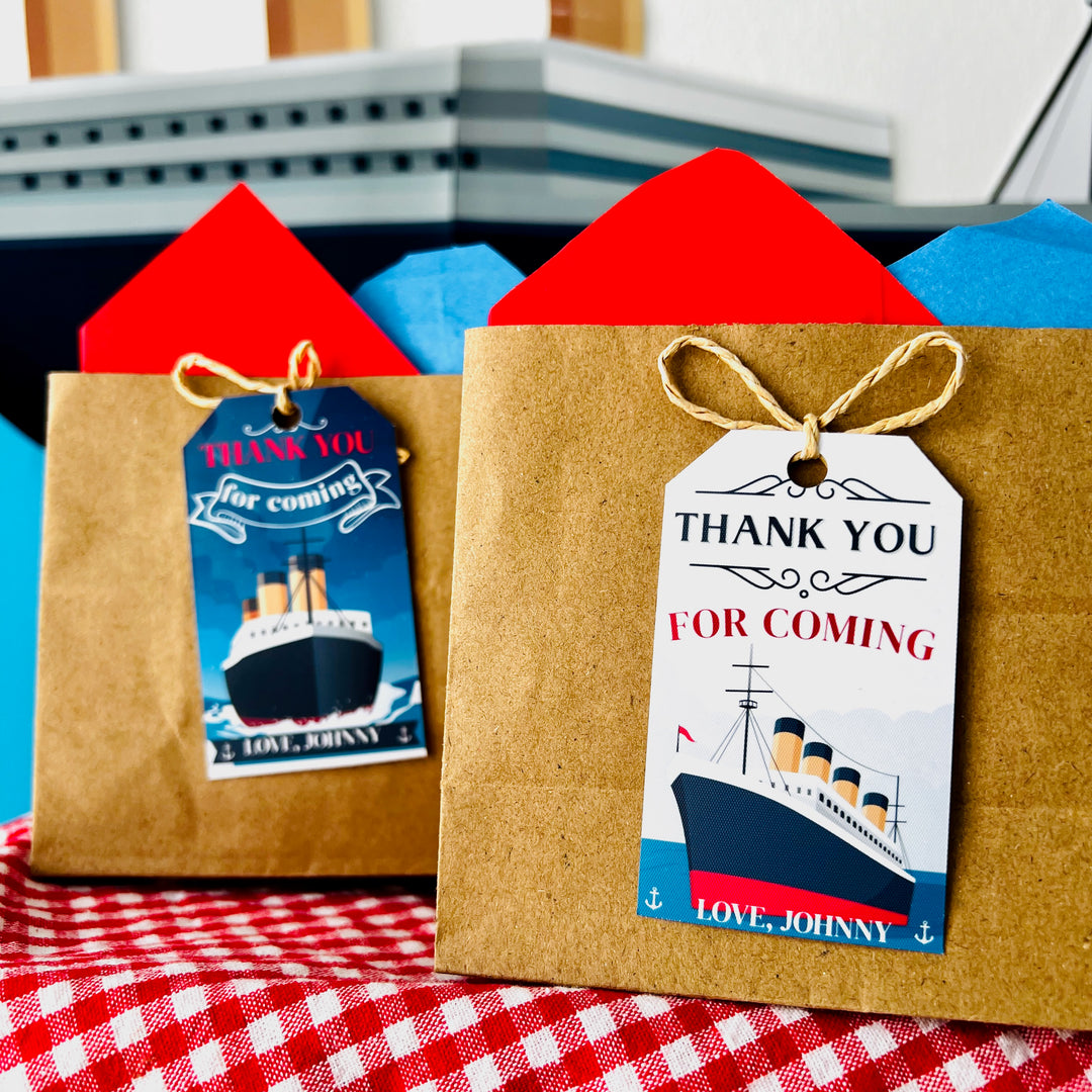 Titanic party favor gift tags printable