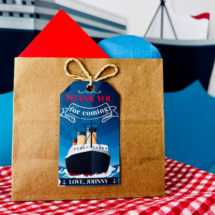 Cruise ship birthday favor tags printable