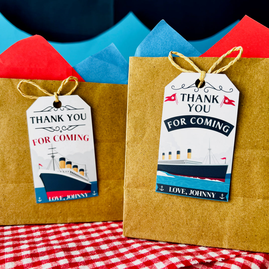 Titanic party favor gift tags printable