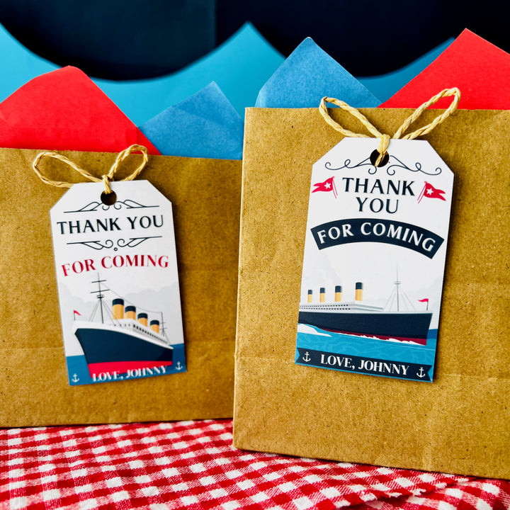 Titanic party favor gift tags printable