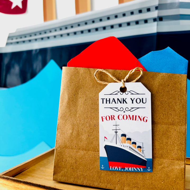 Titanic party favor gift tags printable