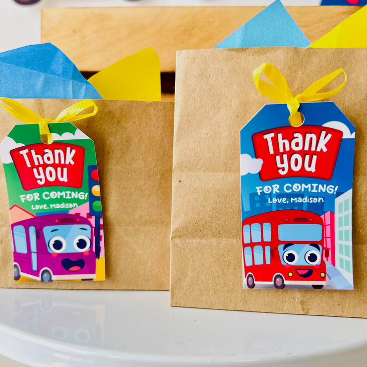 Wheels on the Bus Go Round Gift Tags