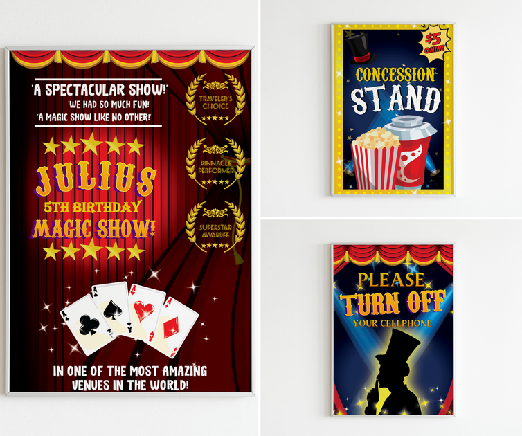 Magic Show Party Signs Bundle Printables | Pigsy Party – PigsyParty