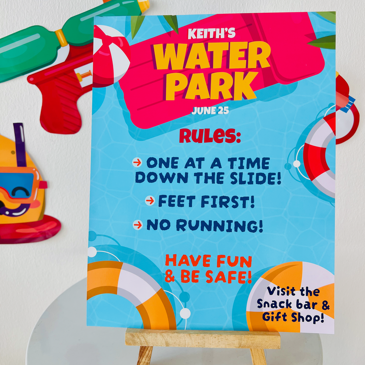 Water Park Rules Sign