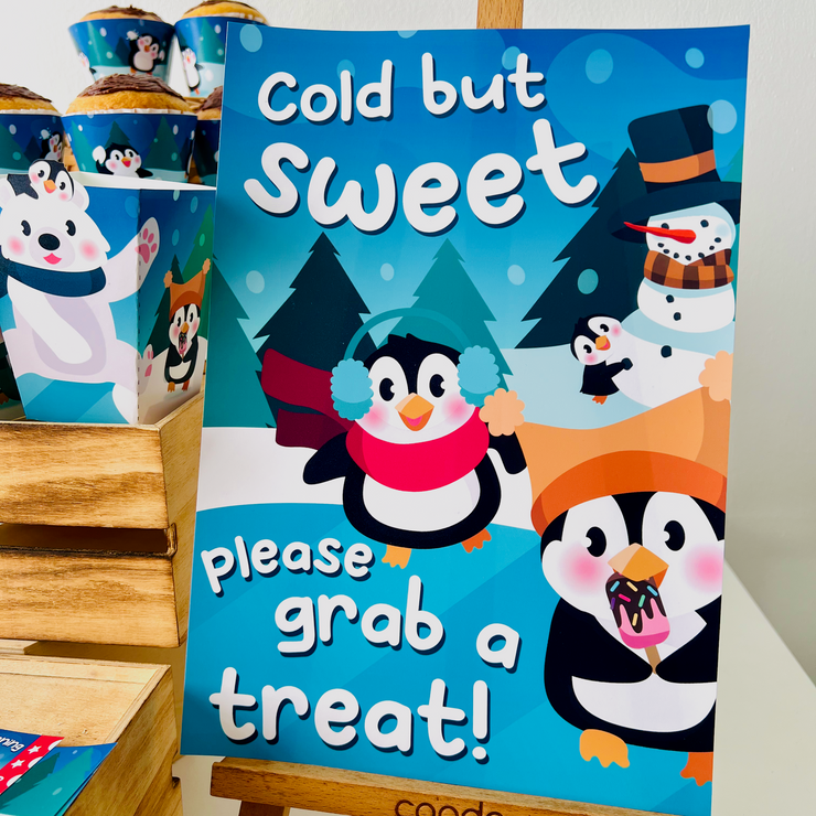 Penguin Wonderland Treats Sign