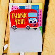 Wheels on the Bus Go Round Thank You Card