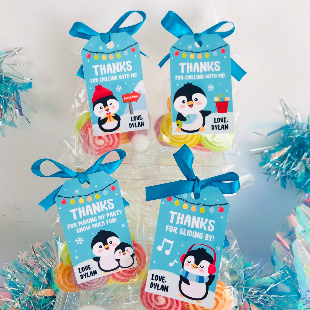 JeVenis 12 Stück Pinguin-Partytüten – Süßigkeitenbeutel Für Pinguin-Party, Babyparty, Onederland