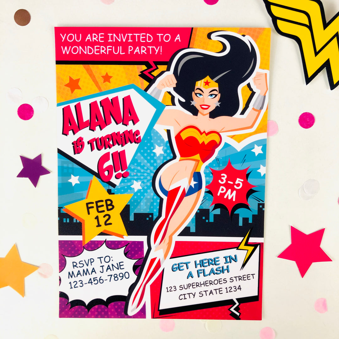 Wonder Woman Invitation