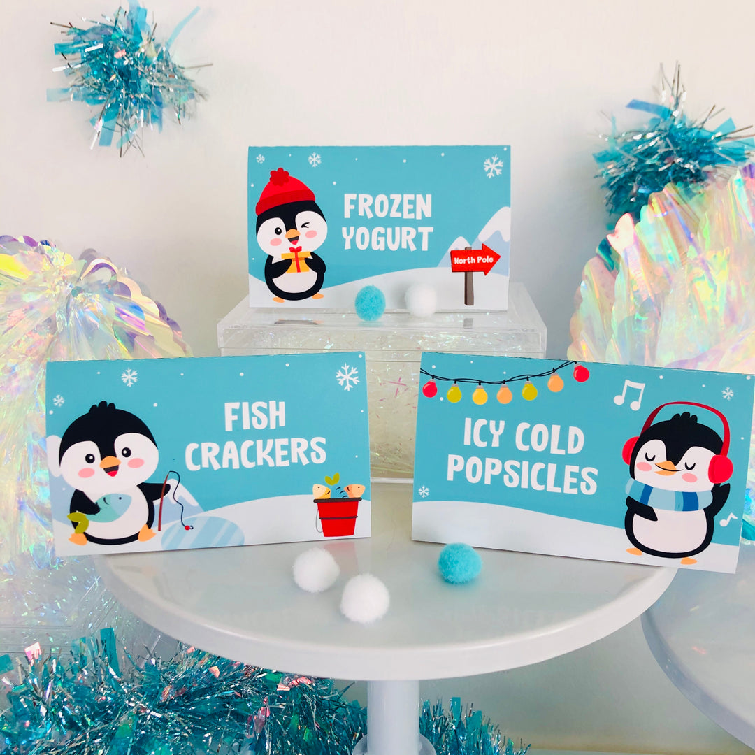 Penguin food labels for frozen yogurt and popsicles