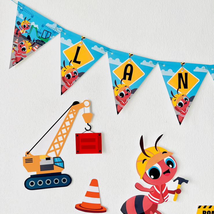 Ants Construction Trucks Birthday Cut Outs