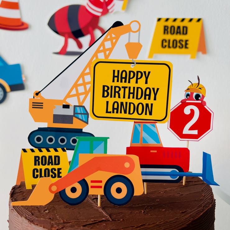 Ants Construction Trucks Cake Toppers