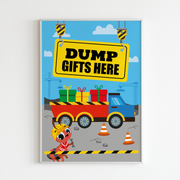Ants Construction Trucks Dump Gifts Sign Poster Display