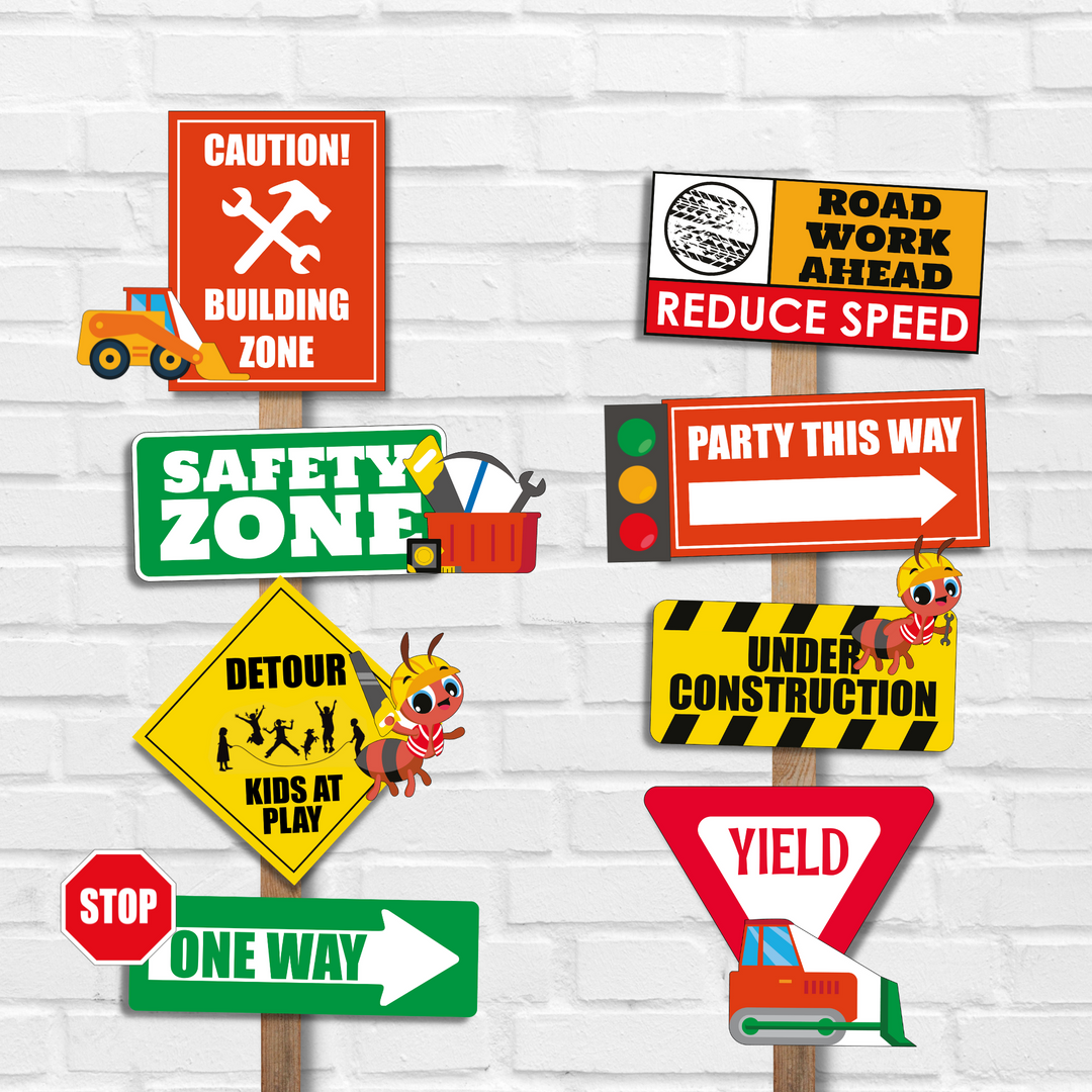 Construction Signs For Kids Party 1 Set Road Signs For Kids Kids Road