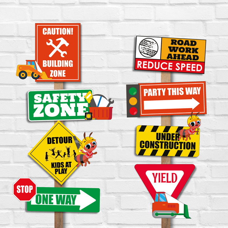 Construction Plot Sign Printable Construction Signs For Kids Party