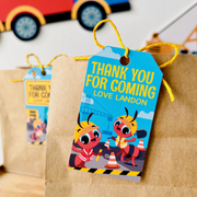 Ants Construction Trucks Party Favor Tags
