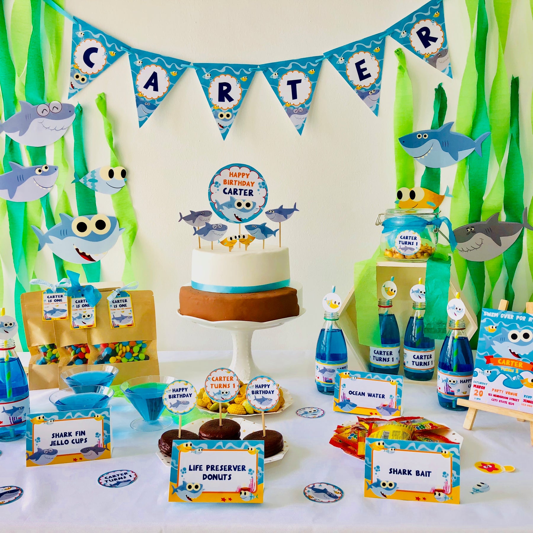 Baby Shark Birthday Party Kit Printable