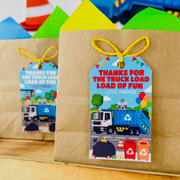 Blue Garbage Truck Gift Tag