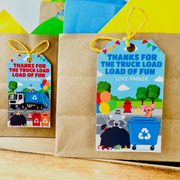 Blue Garbage Truck Gift Tags