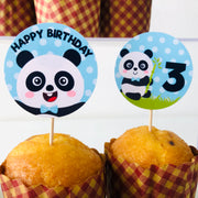 Boy Panda Cupcake Toppers
