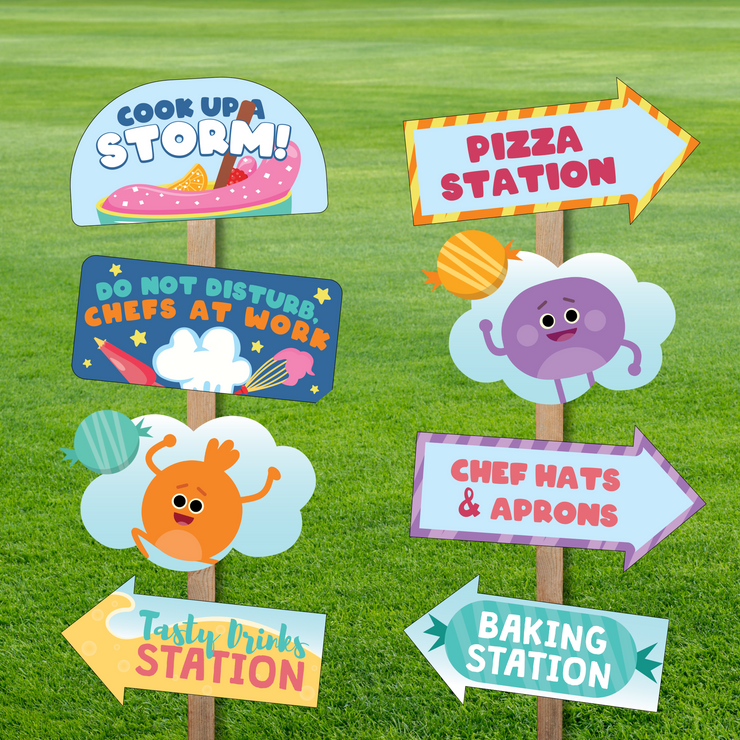 Bumble Nums Party Directional Signs