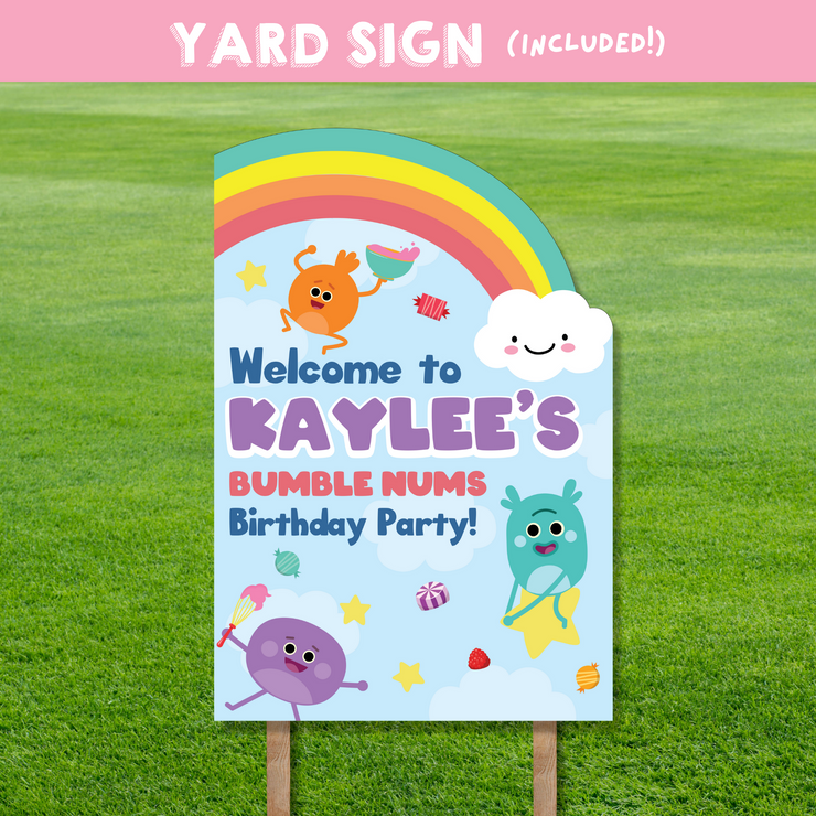 Bumble Nums Party Yard Sign