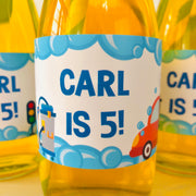 Car Wash Party Drinks Label