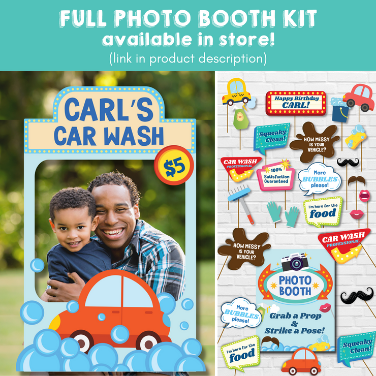 Car Wash Party Full Photo Booth Kit