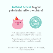 Car Wash Party Instant Access to your Printables