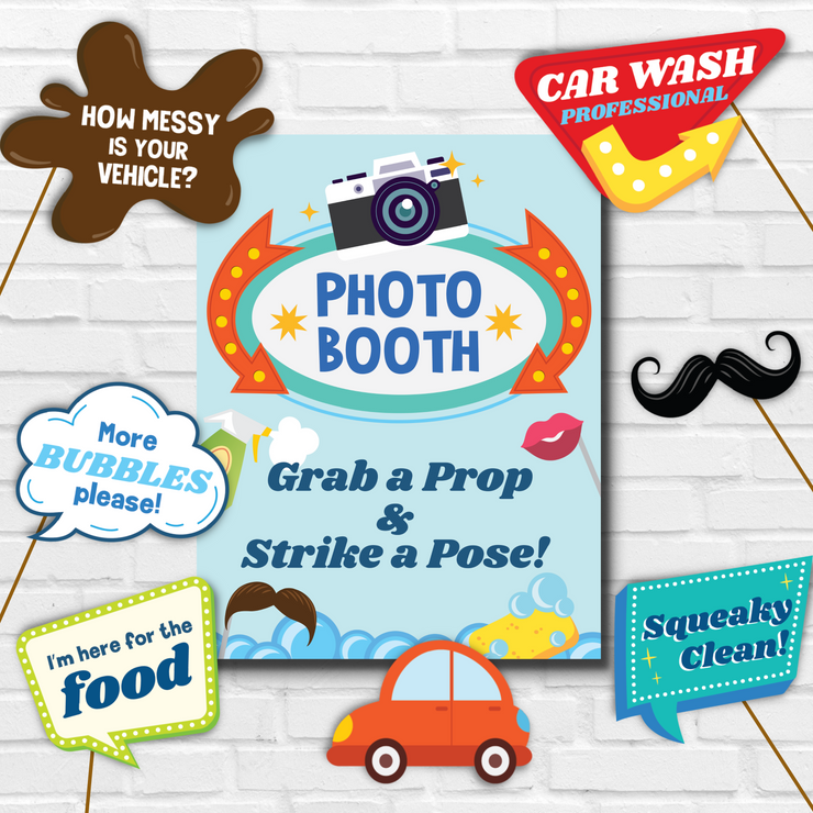 Car Wash Party Photo Booth Props