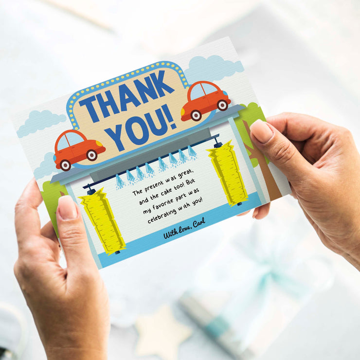 Car Wash Party Thank You Card